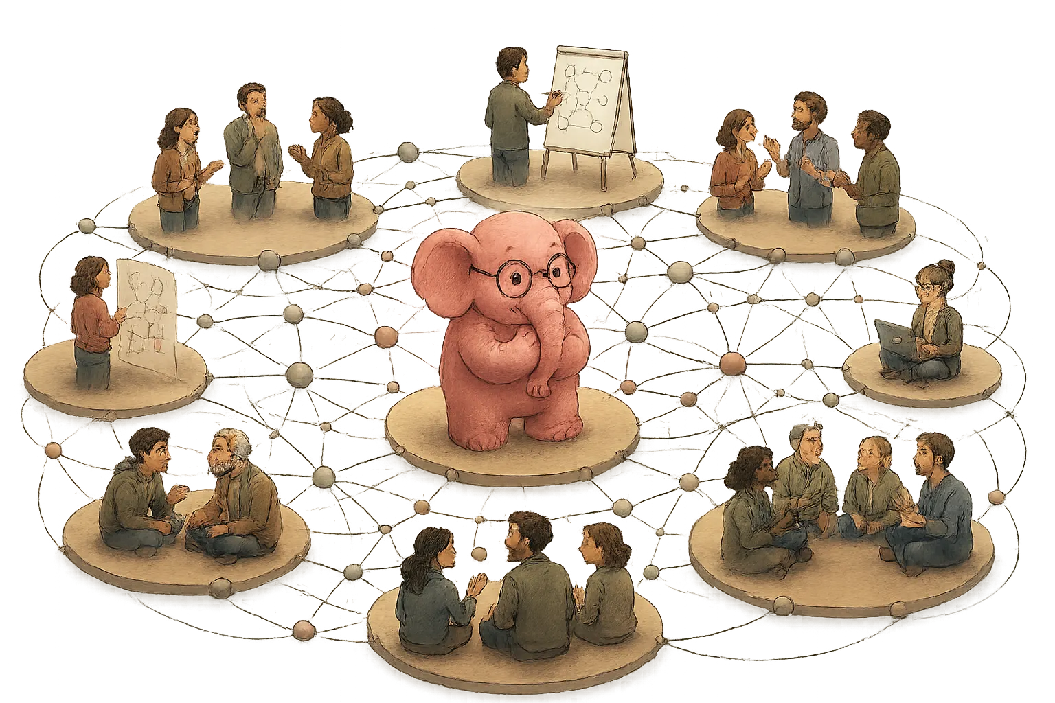 Roze olifant illustratie